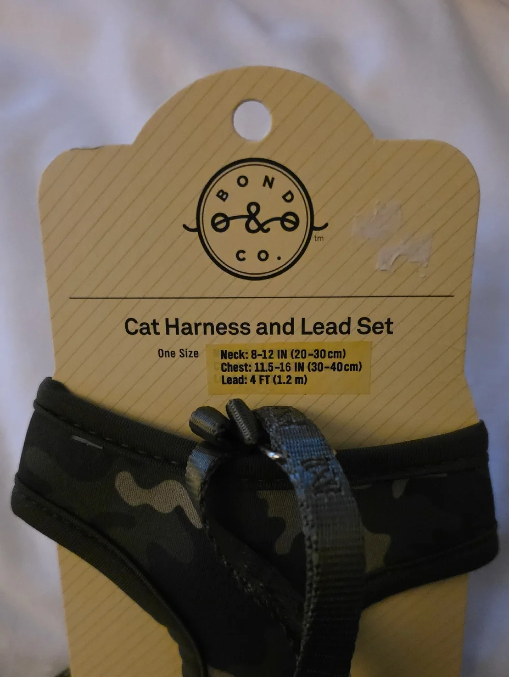 Bond & Co Olive Camo Green Cat Harness and Leash Set Neck Size 8-12 Inch